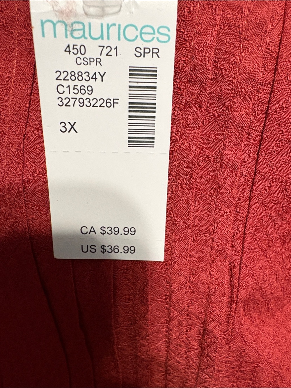 Maurices Red Flutter Sleeve Tunic Top - Picture 5 of 5